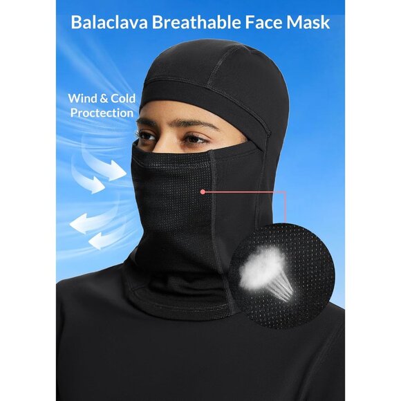 Women’s Thermal Fleece Shirt with Balaclava Thumb Holes for Winter Outdoor - Picture 4 of 7